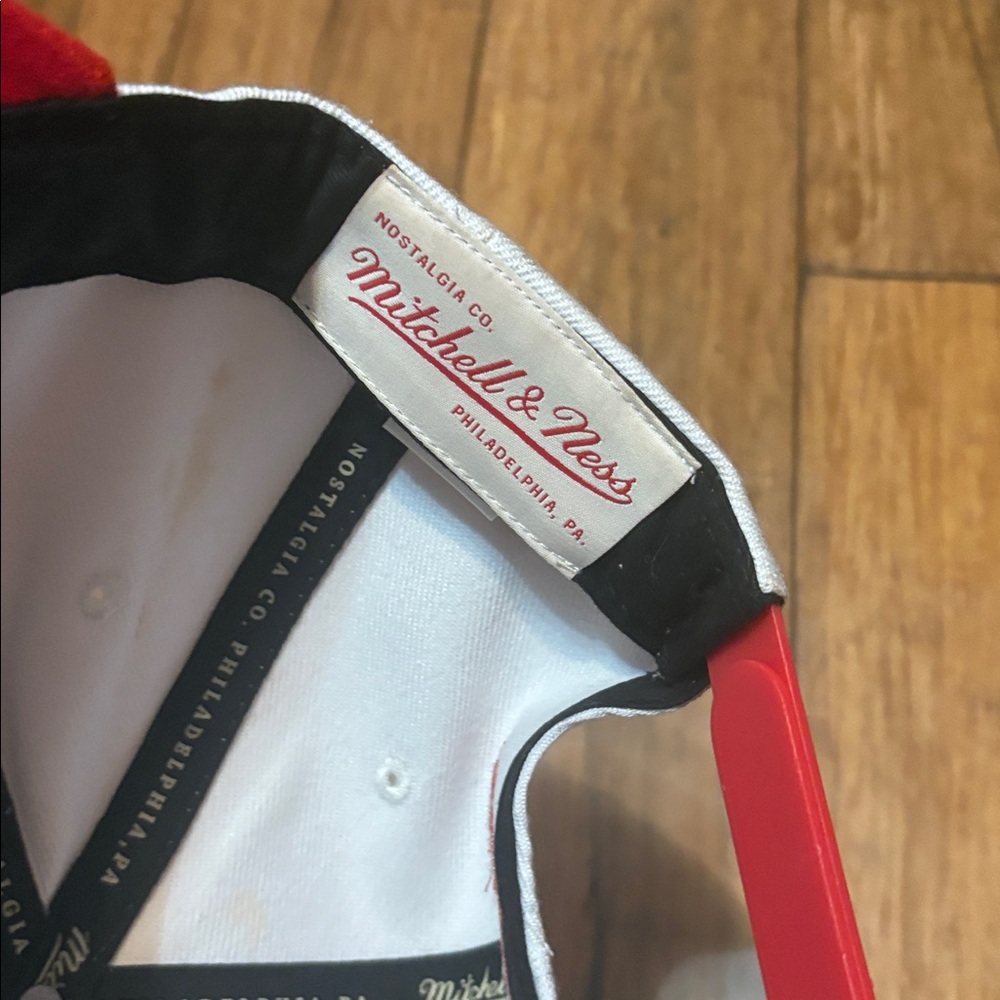Chicago Bulls Mitchell & Ness Snapback Hat Cap White 90’s Jordan Pippen Rodman - Picture 8 of 8